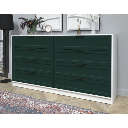 Kомод Тренд КТ-К197 (Белый ЛДСП/ Изумруд ЛМДФ) Ш1965 В1020 Г451